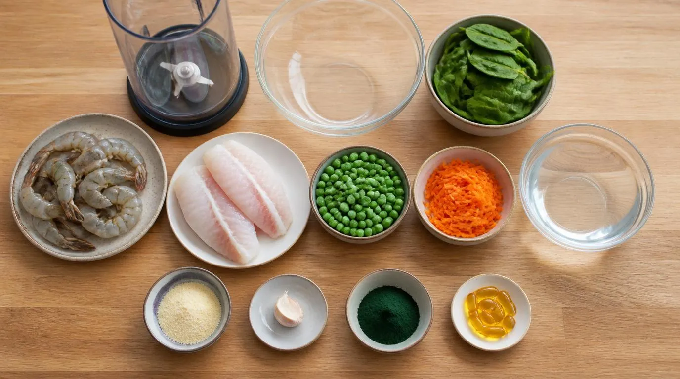 Homemade fish food in a container